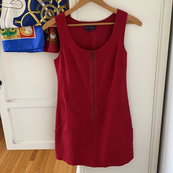 Urban Outfitters Red Sleeveless Front Zipper Dress - Picture 6 of 13